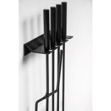Conmoto Murus Wall-Mounted Fireplace Tool Set | Black Steel