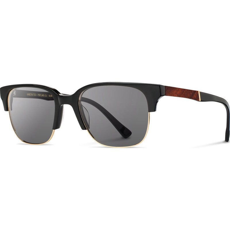 Shwood Newport Acetate 52mm Sunglasses | Black & Mahogany / Grey