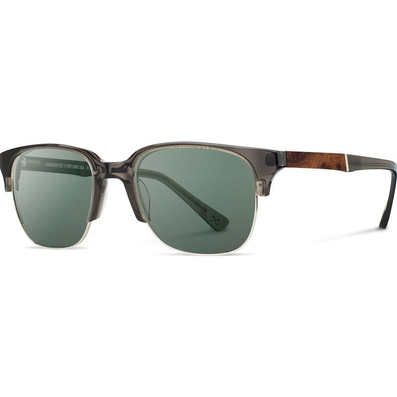 Shwood Newport Acetate 52mm Sunglasses | Charcoal & Elm Burl / G15