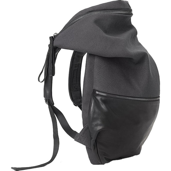 Cote et Ciel Nile Alias Split Cowhide Leather Backpack | Agate Black/Charcoal Canvas 28417