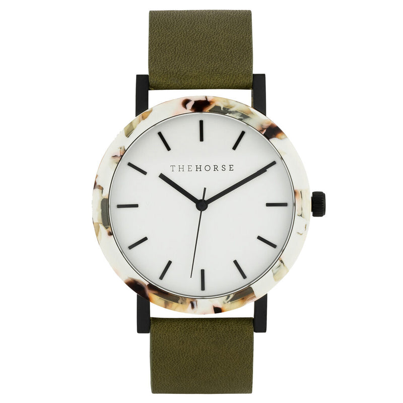 The Horse Mini Resin Watch | White/Olive