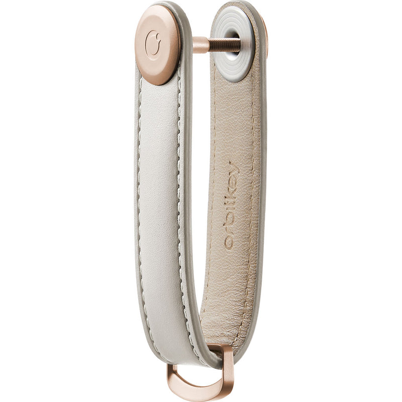 Orbitkey Rose Gold Leather Keychain | Stone LTHO-2-STGYRG