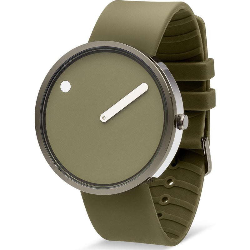 Picto 40mm Green Analog Watch | Silver/Green Silicone RD-43357