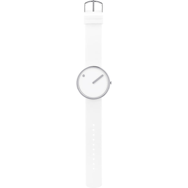 Rosendahl Picto 45mm White Analog Watch | Silver/White Silicone RD-43365