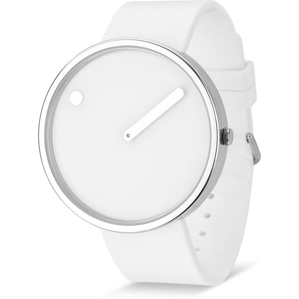 Rosendahl Picto 45mm White Analog Watch | Silver/White Silicone RD-43365