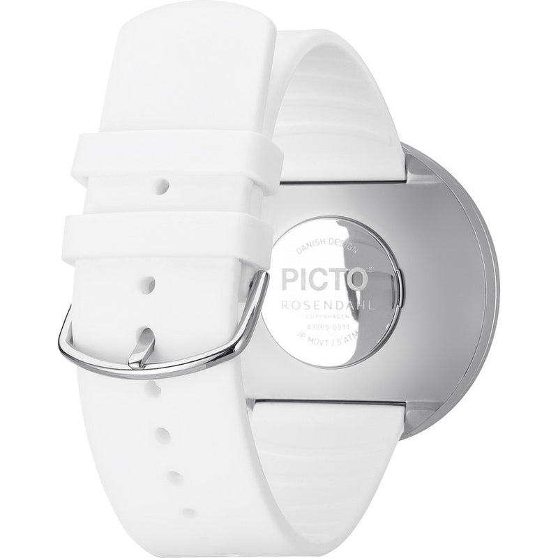 Rosendahl Picto 45mm White Analog Watch | Silver/White Silicone RD-43365