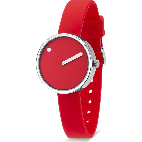 Rosendahl Picto 30mm Red Analog Watch | Silver/Red Silicone RD-43366