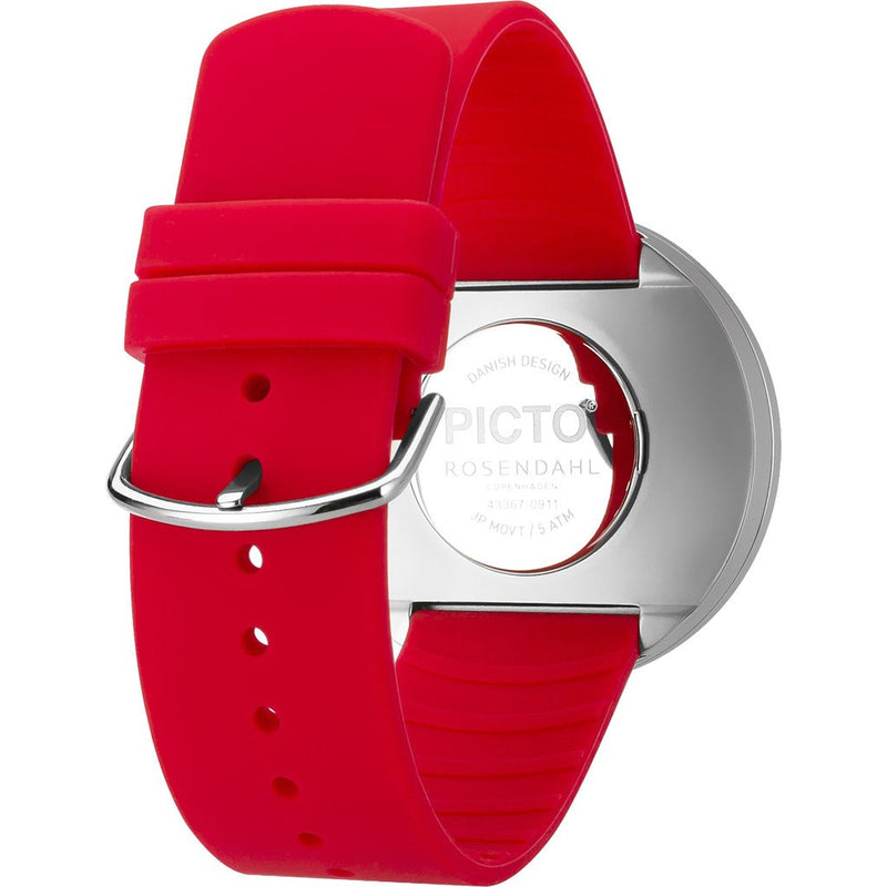 Rosendahl Picto 40mm Red Analog Watch | Silver/Red Silicone RD-43367