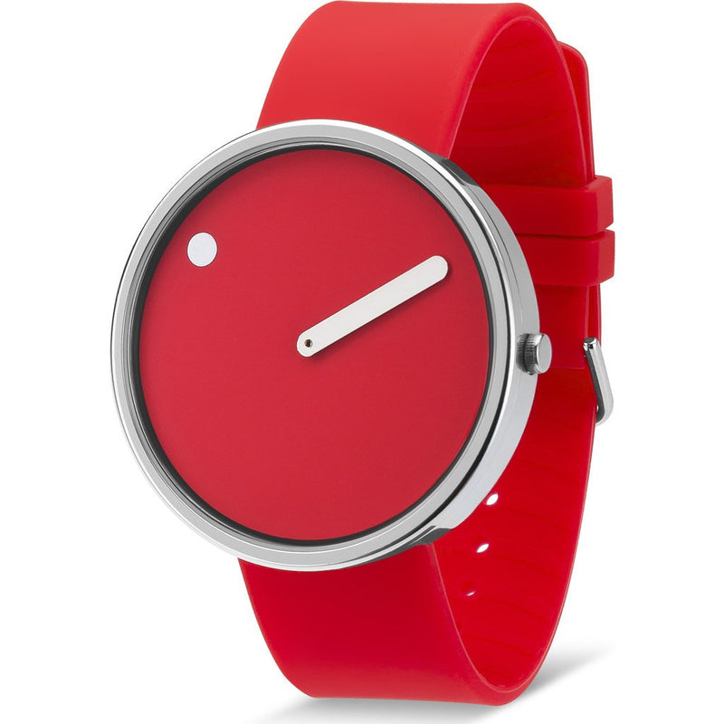 Rosendahl Picto 45mm Red Analog Watch | Silver/Red Silicone RD-43368