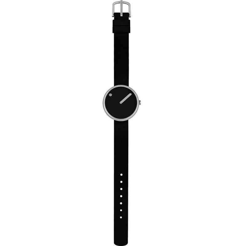 Rosendahl Picto 30mm Black Analog Watch | Silver/Black Silicone RD-43369