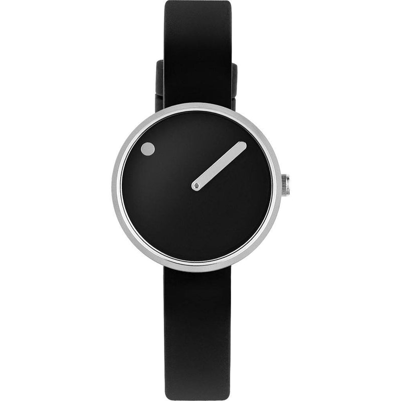 Rosendahl Picto 30mm Black Analog Watch | Silver/Black Silicone RD-43369