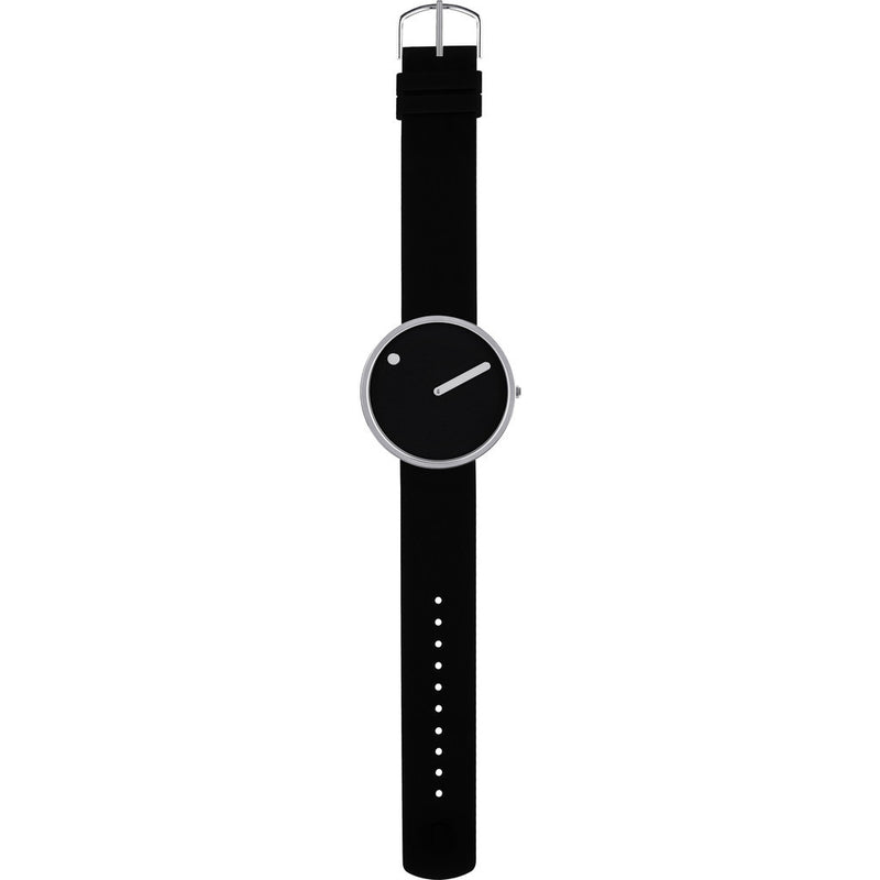 Rosendahl Picto 40mm Black Analog Watch | Silver/Black Silicone RD-43370