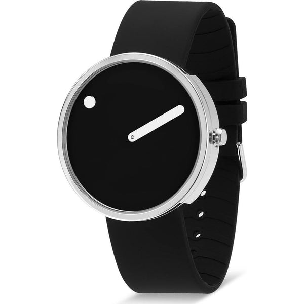Rosendahl Picto 40mm Black Analog Watch | Silver/Black Silicone RD-43370