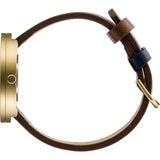 Rosendahl Picto 40mm Dusty Blue Analog Watch | Gold/Dark Brown Leather RD-43376