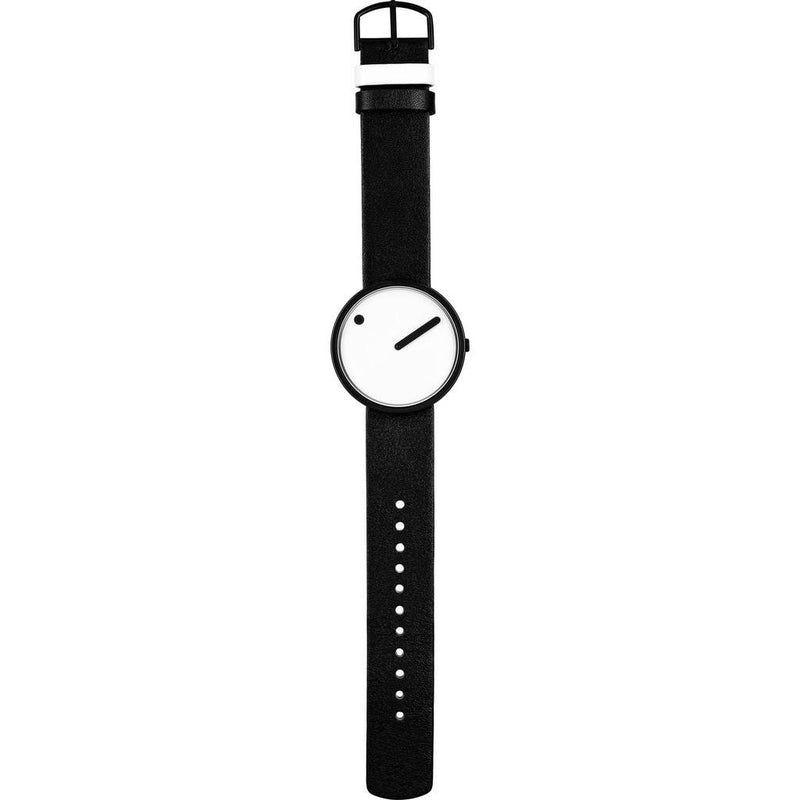 Rosendahl Picto 40mm White Analog Watch | Black/Black Leather RD-43379