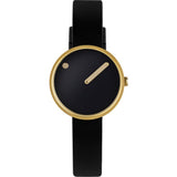 Picto 30mm Black Analog Watch | Gold/Black Silicone RD-43385