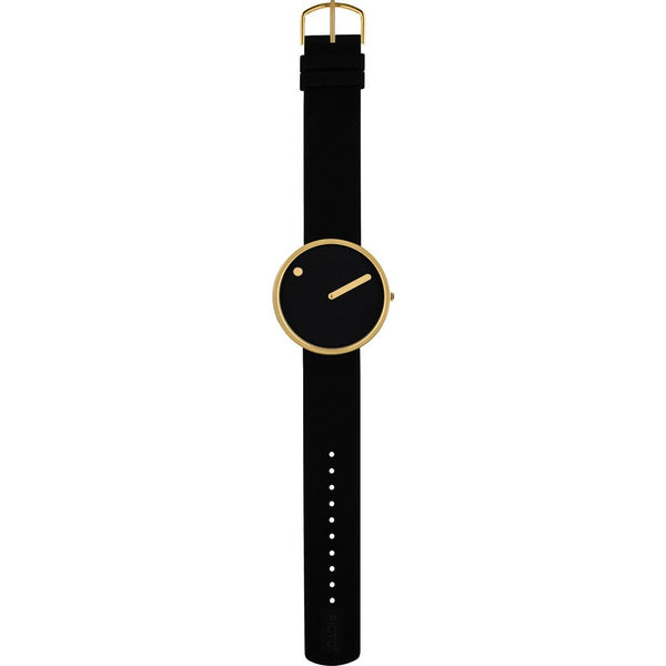 Picto 40mm Black Analog Watch | Gold/Black Silicone RD-43387