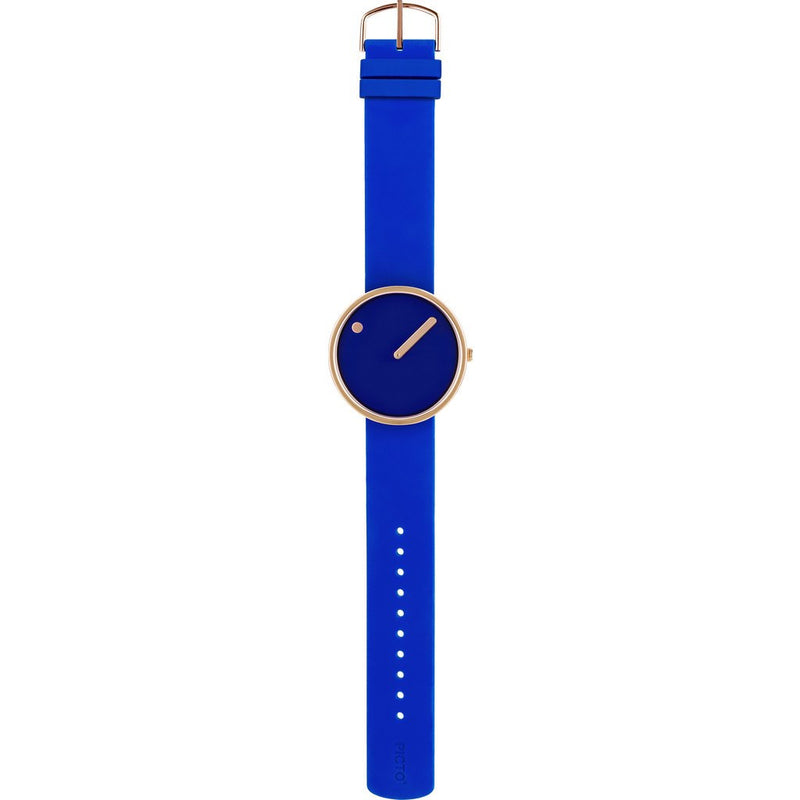 Picto 40mm Blue Analog Watch | Rose Gold/Blue Silicone RD-43391
