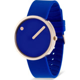 Picto 40mm Blue Analog Watch | Rose Gold/Blue Silicone RD-43391