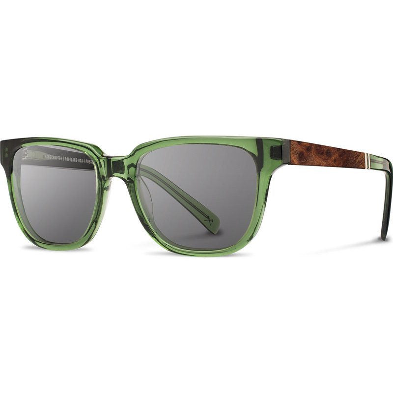 Shwood Prescott Acetate Sunglasses | Emerald & Elm Burl / Grey Polarized