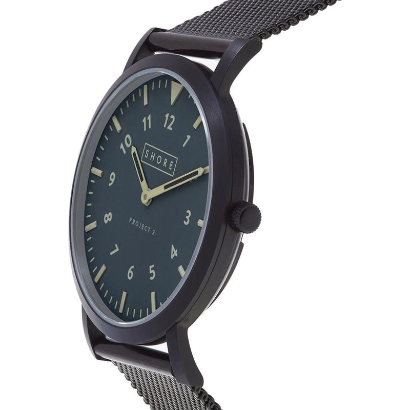 Shore Projects Morecambe Watch with Mesh Strap | Black W014S018B