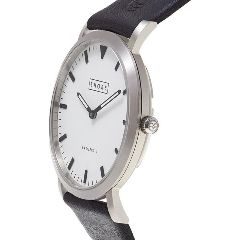 Shore Projects Poole Watch with Leather Strap | Black W002S014S
