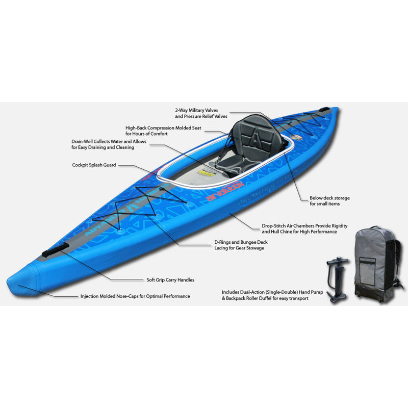 Advanced Elements AirVolution 1 Person Drop-Stitch Inflatable Kayak | Blue