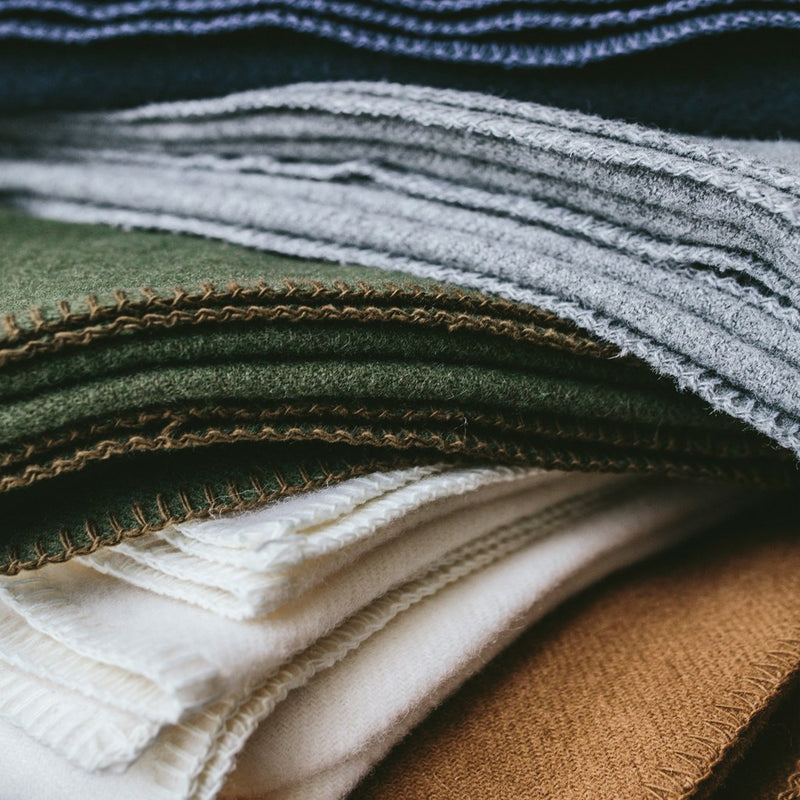 Faribault Pure & Simple Wool Blanket | Navy