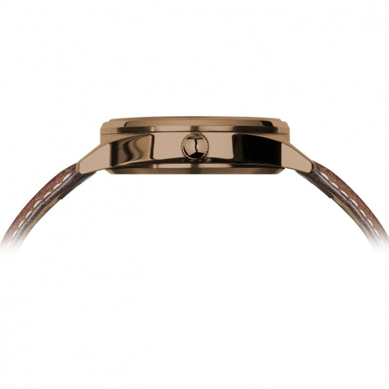 Tsovet SVT-QS40 Swiss Made Copper & Beige Watch | Brown Leather