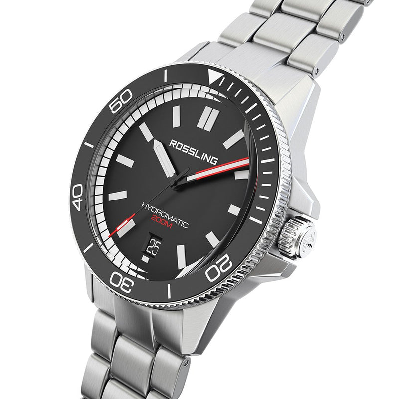 Rossling & Co. Hydromatic C.01 Swiss Movement Watch | Steel Bracelet