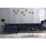 TOV Furniture Jess Textured Linen LAF Sectional | Navy- TOV-L4913