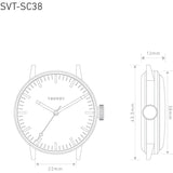 Tsovet SVT-SC38 Swiss Quartz Black & Grey Watch | Brown Leather