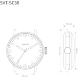 Tsovet SVT-SC38 Steel & White Watch | Tan Leather SC111513-40