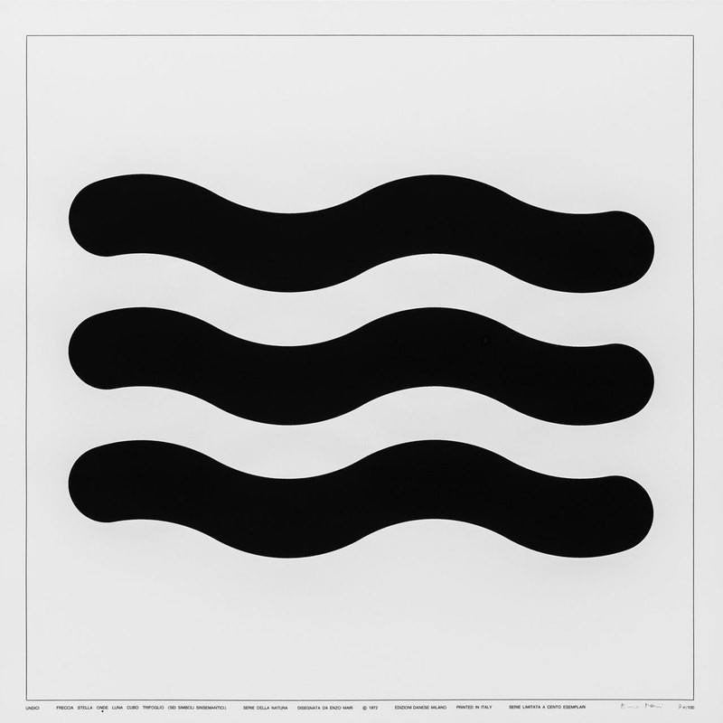 Danese Milano by Enzo Mari: Simboli Wave Poster 1972