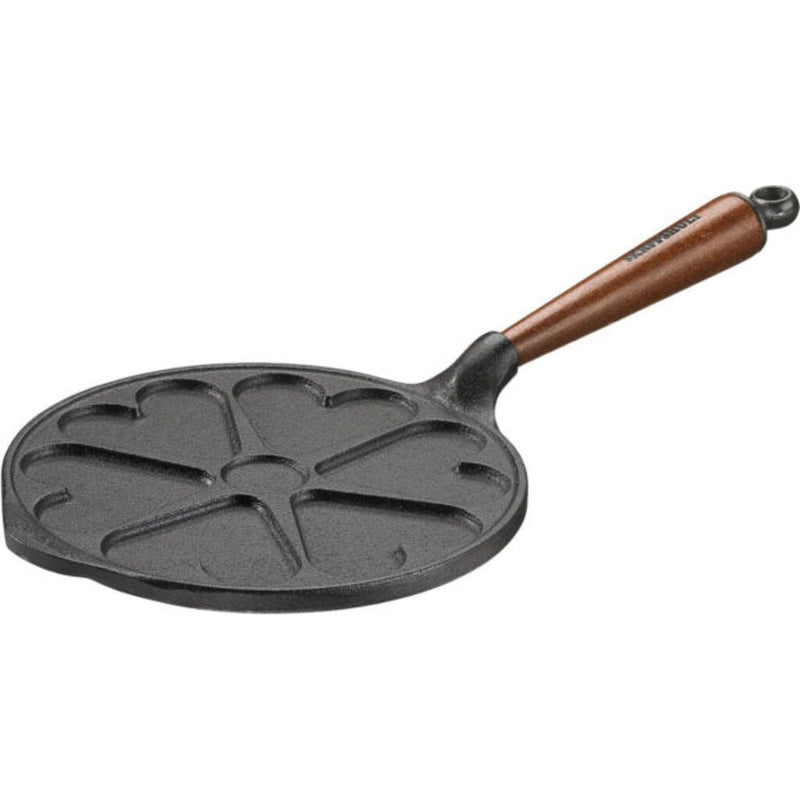 Skeppshult Traditional Beech Heart Pancake Iron | 8.5