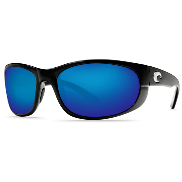 Costa Howler Shiny Black Sunglasses | Blue Mirror 580G