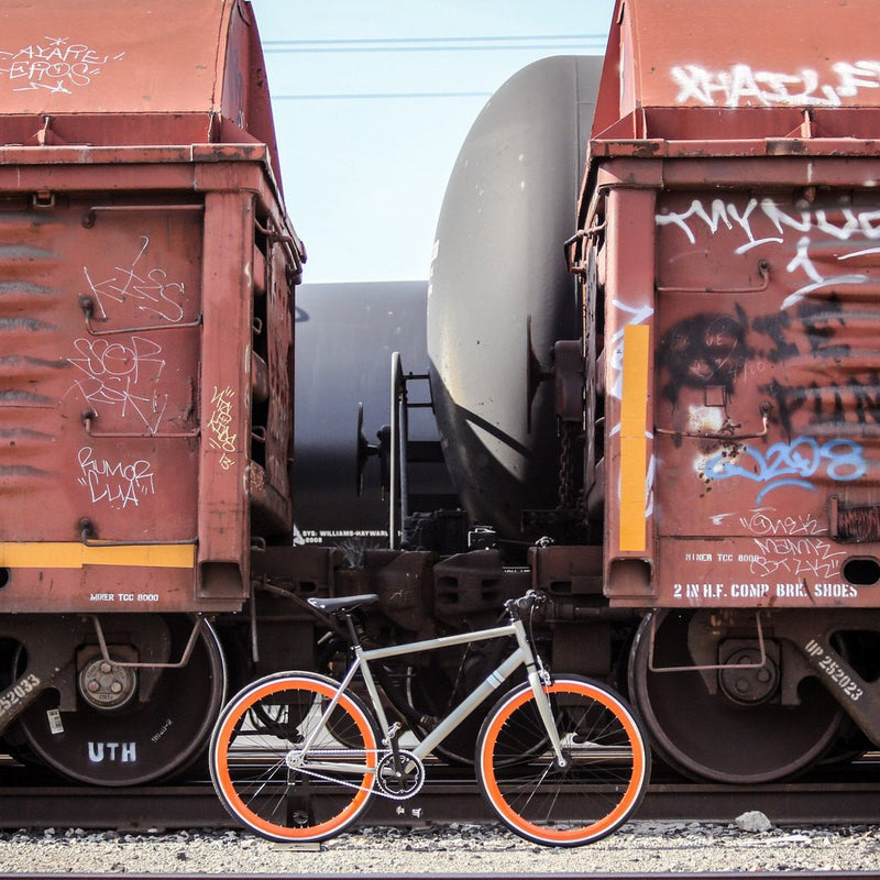 Sole Bicycles El Tigre Fixed Single Speed Bike | Matte Grey Frame/Orange Rims Sole 041-59