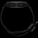 Minus-8 Square Black/White Chronograph Watch | Leather