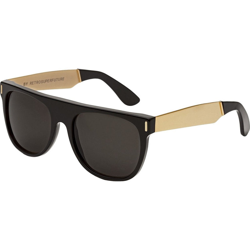 RetroSuperFuture Flat Top Sunglasses | Francis Black Gold 180