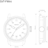Tsovet SVT-FW44 Silver & White Watch | Brown Leather