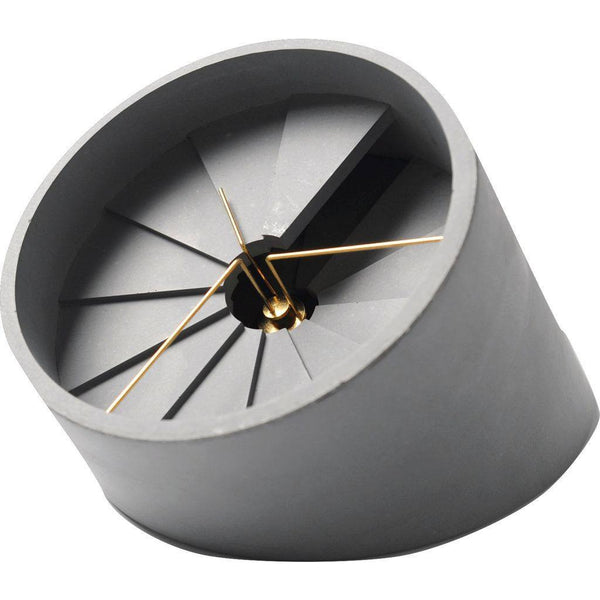 30 Design 4th Dimension Concrete Table Clock | Gold / Gray CC02000