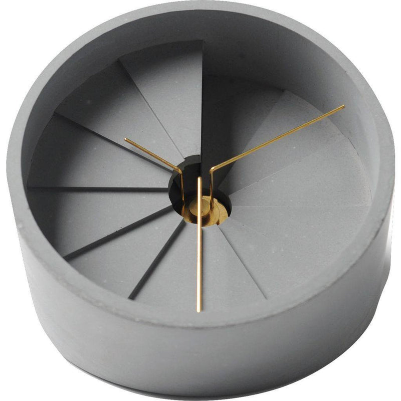 31 Design 4th Dimension Concrete Table Clock | Gold / Gray CC02000