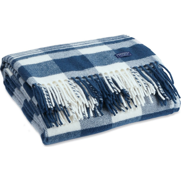 Faribault Plaid 1920s Wool Throw | Slate/Natural 18952 50x72
