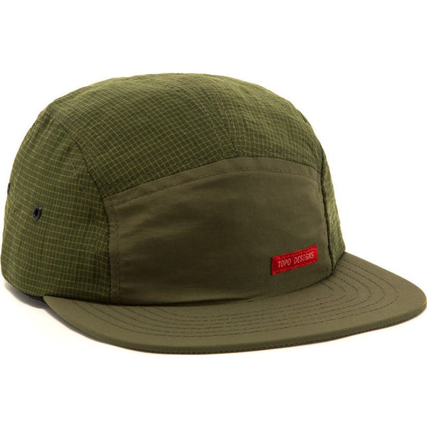 Topo Designs Nylon Camp Hat | Olive Grid