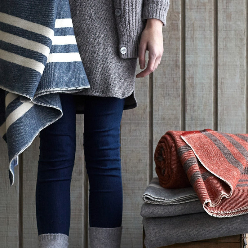 Faribault Trapper Wool Throw | Gray/Natural 6317 50x72