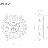 Tsovet JPT-TS44 Gunmetal & Black Chronograph Watch | Black Leather