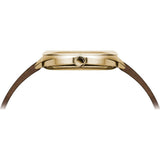 Tsovet JPT-TW35 Yellow Gold Watch | Brown Leather