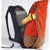 Cote et Ciel Isar Twin Touch Contrast Canvas Laptop Backpack | Deep Atlantic Blue / Orange 28024