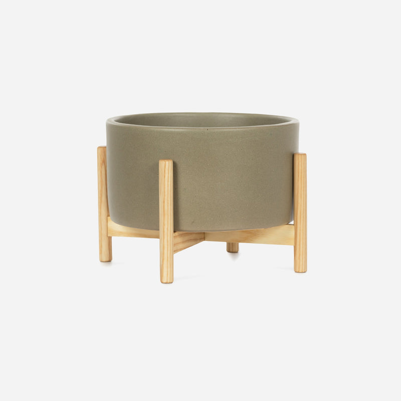 Modernica Ceramic Tabletop Cylinder Planter | Pebble