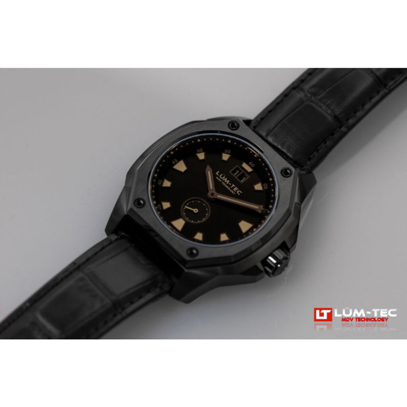Lum-Tec V11 Phantom Watch - Black Croc Leather Strap